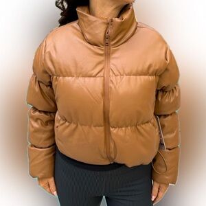 Ci Sono Women's Tan Puffer Jacket
